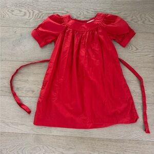 Girls Bonpoint 100% cotton red dress size 6